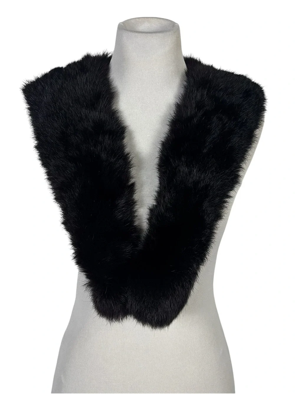 Dark Brown/Black Mink? Vintage Genuine Fur Retro Collar Scarf Add